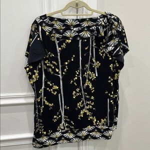 Chico’s Black Label Size 2 Elegant Black and Gold Women's Top